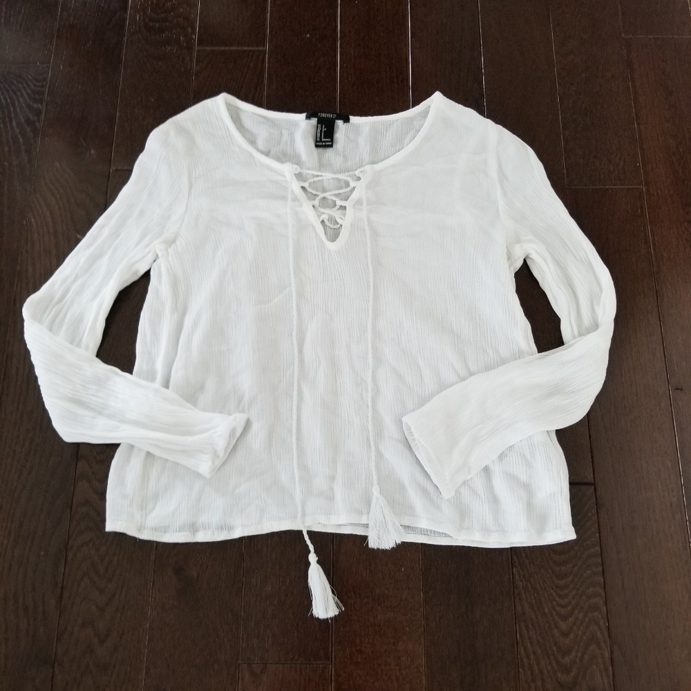 Forever 21 Boho Peasant Top